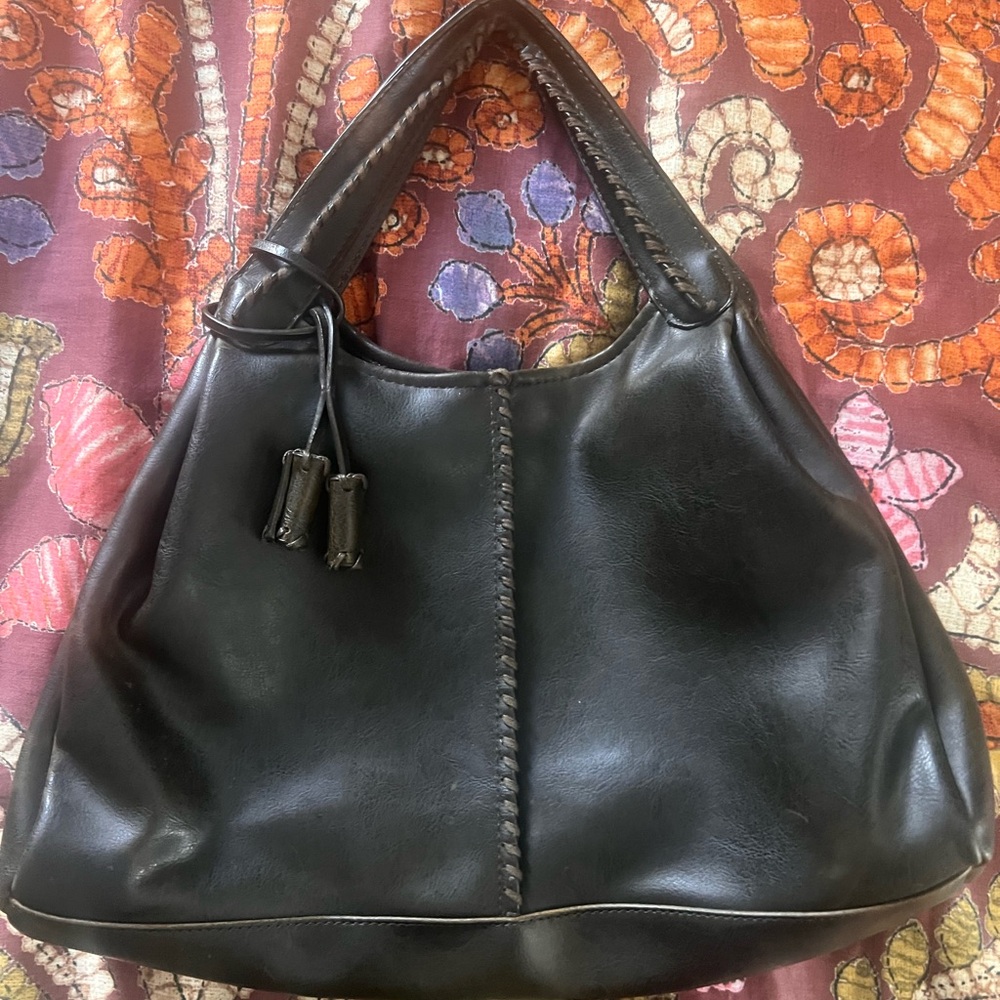 Black vintage Leather shoulder Bag